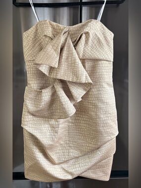 NWT 90s VTG ABS Allen Schwartz Designer Metallic Glam Cocktail Mini Dress Sz 6